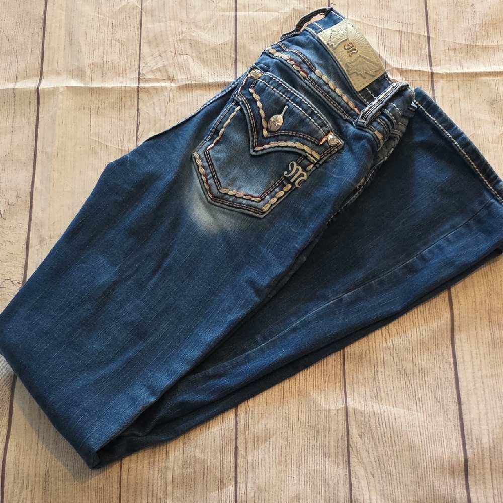 Miss Me Indigo Boot Cut Jeans with Embellished Pockets